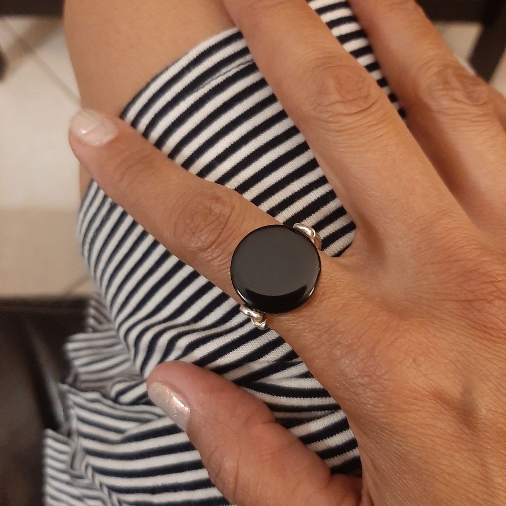 ONIX RING, STERLING SILVER RING - Picture 3 of 3